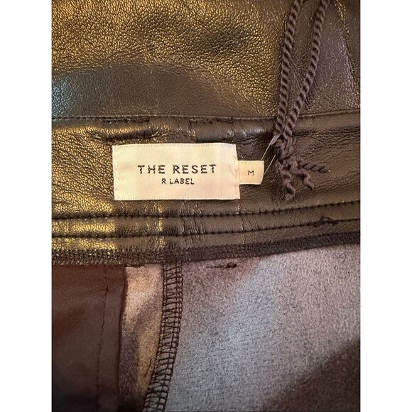 The Reset R Label Slouchy Vegan Leather Trouser Black Size M - Picture 9 of 12